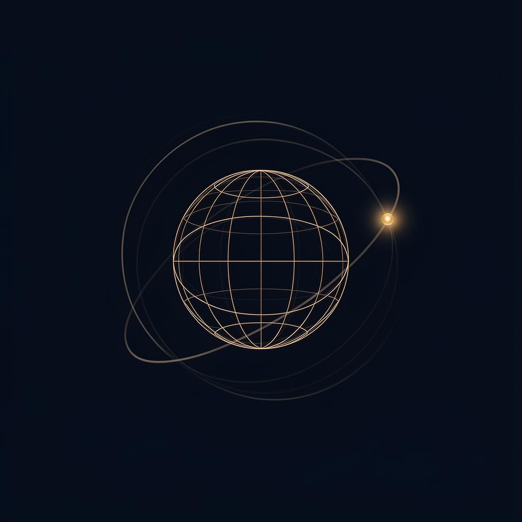 Globo terrestre stilizzato in linee dorate con orbite: gli ETF come accesso ai mercati globali